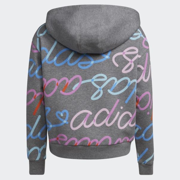 Adi Script Sweat à Capuche Polaire Adidas Anthracite Hthd