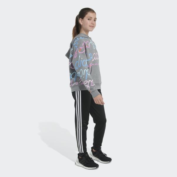 Adi Script Sweat à Capuche Polaire Adidas Anthracite Hthd