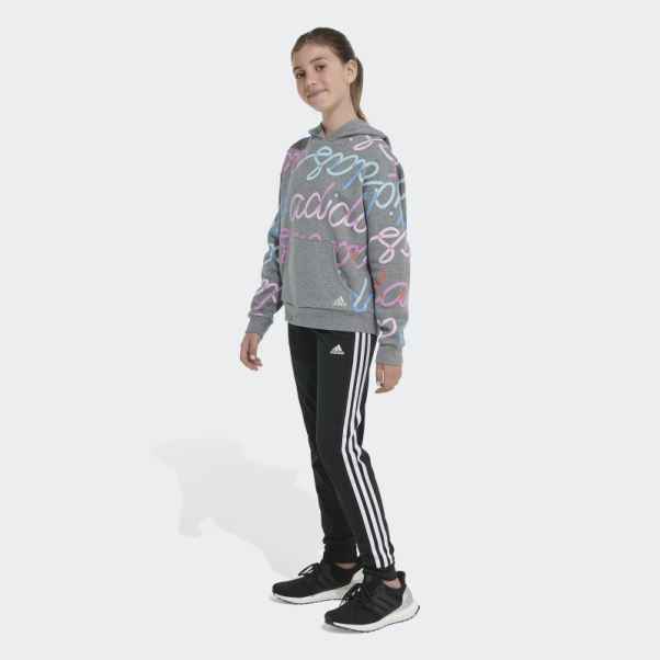 Adi Script Sweat à Capuche Polaire Adidas Anthracite Hthd