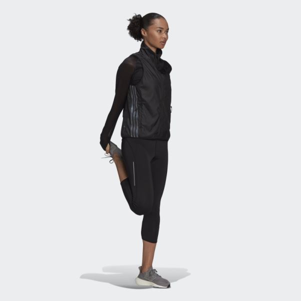 Run Icon 3-stripes Gilet De Running Adidas Noir