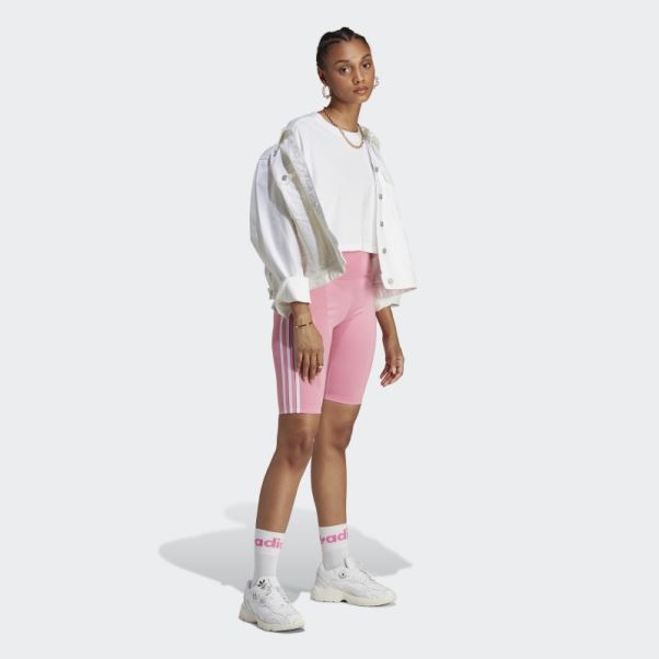 Collants Courts Taille Haute Adicolor Classics Adidas Rose