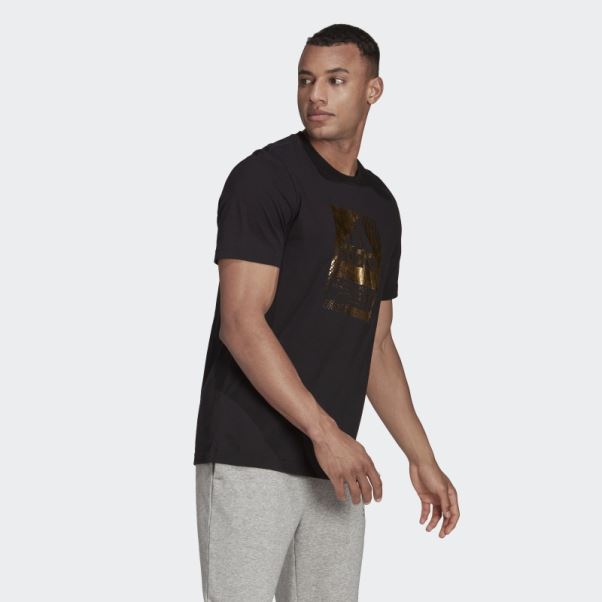 T-shirt Graphique Adidas Foil Logo Box Noir