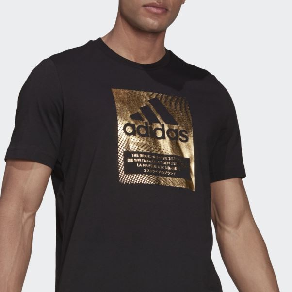 T-shirt Graphique Adidas Foil Logo Box Noir