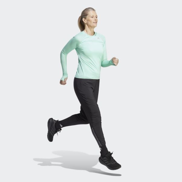 Adidas Adizero Running Haut à Manches Longues Vert