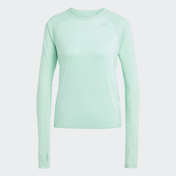 Adidas Adizero Running Haut à Manches Longues Vert