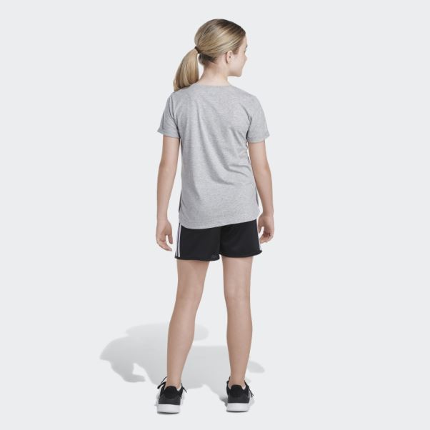 T-shirt à Manches Roulées Adidas Heather Gris Moyen