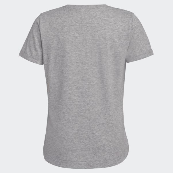 T-shirt à Manches Roulées Adidas Heather Gris Moyen