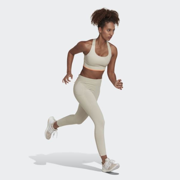 Soutien-gorge En Laine Mérinos Sans Couture Adidas Running à Maintien Moyen En Aluminium