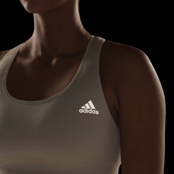 Soutien-gorge En Laine Mérinos Sans Couture Adidas Running à Maintien Moyen En Aluminium