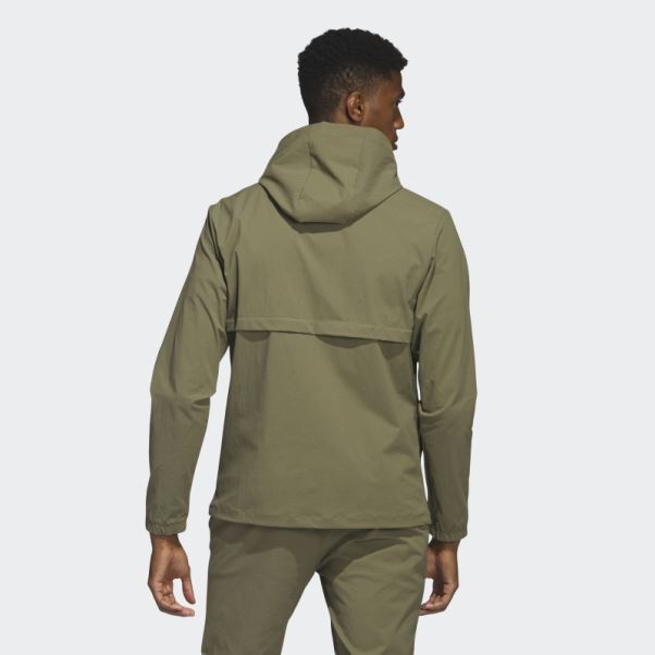 Sweat à Capuche De Golf 1/4 Zip Ripstop Olive Adidas