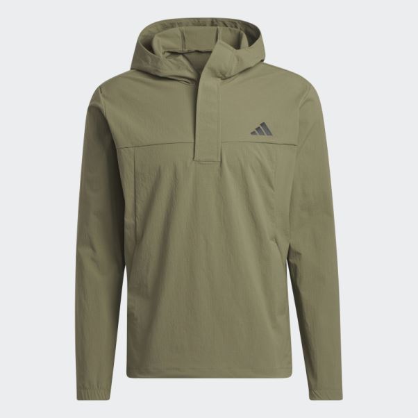 Sweat à Capuche De Golf 1/4 Zip Ripstop Olive Adidas