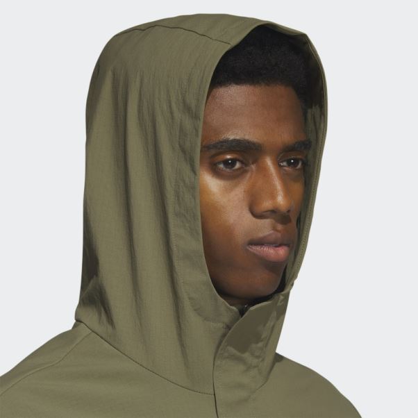 Sweat à Capuche De Golf 1/4 Zip Ripstop Olive Adidas