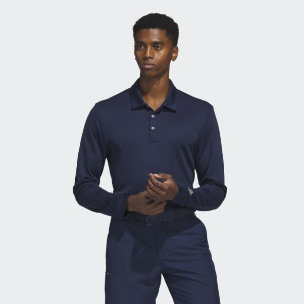 Polo Adidas Bleu Marine à Manches Longues