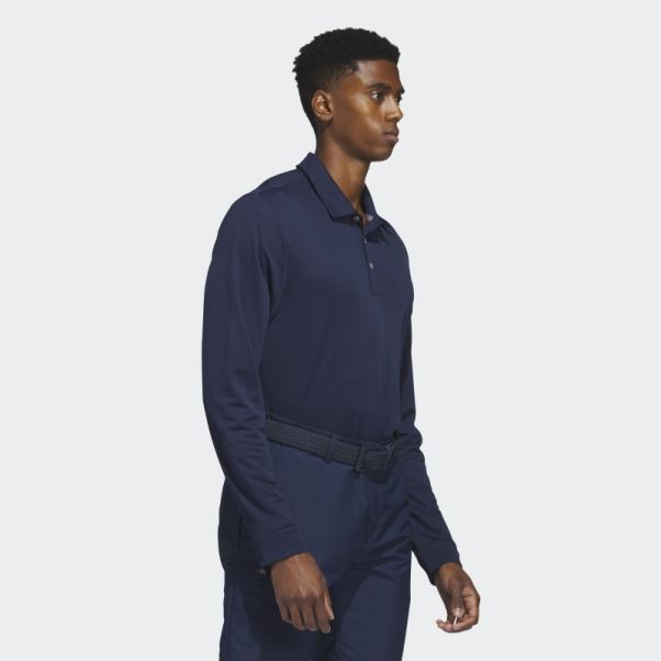 Polo Adidas Bleu Marine à Manches Longues