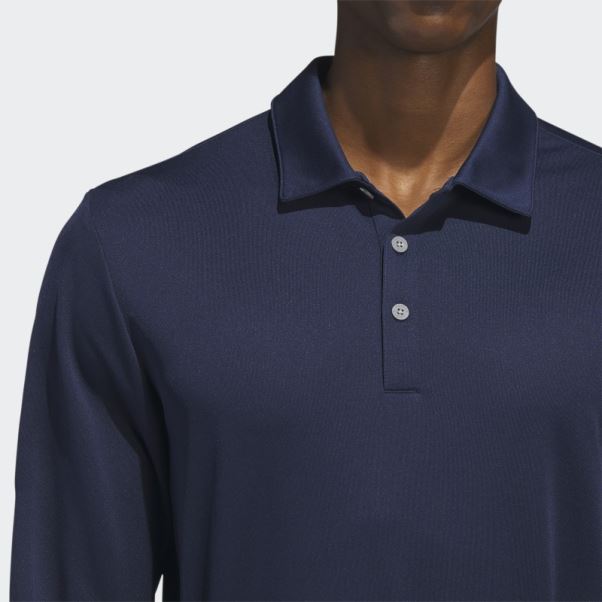 Polo Adidas Bleu Marine à Manches Longues
