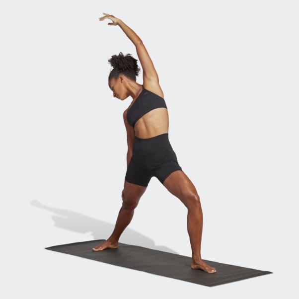 Leggings Courts Adidas Yoga Studio Cinq Pouces Noirs