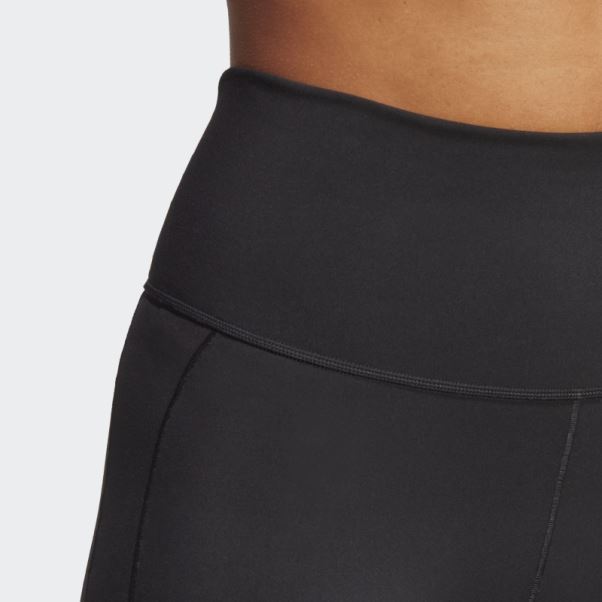 Leggings Courts Adidas Yoga Studio Cinq Pouces Noirs
