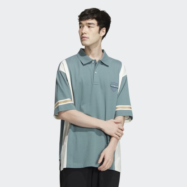 Polo à Manches Courtes Adidas Hazy Emerald Modern Collegiate