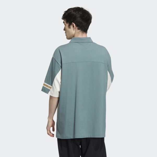 Polo à Manches Courtes Adidas Hazy Emerald Modern Collegiate
