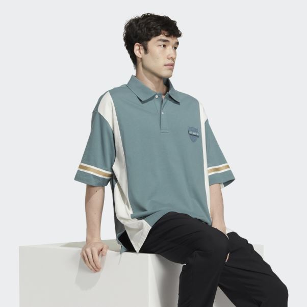 Polo à Manches Courtes Adidas Hazy Emerald Modern Collegiate