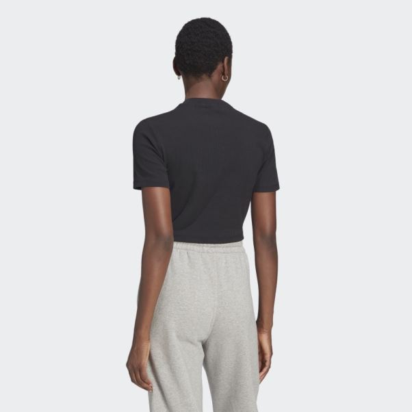 Adidas Adicolor Essentials T-shirt Court Côtelé Noir