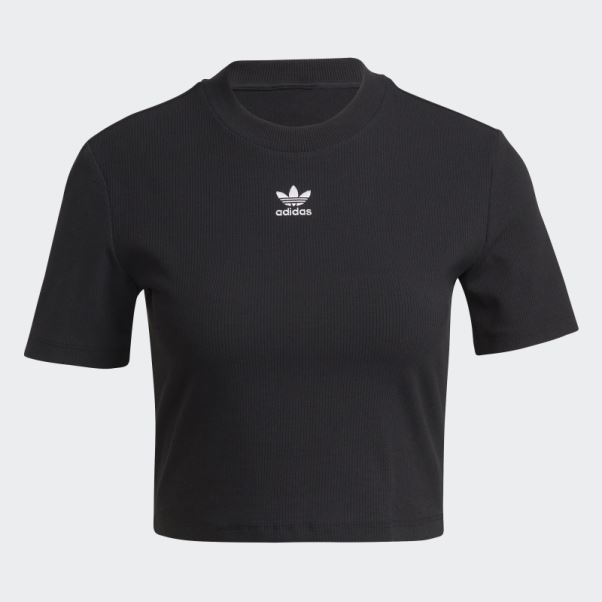 Adidas Adicolor Essentials T-shirt Court Côtelé Noir