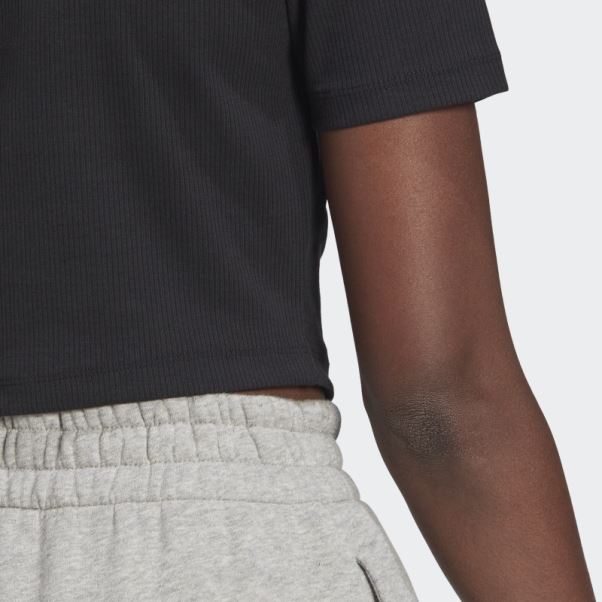 Adidas Adicolor Essentials T-shirt Court Côtelé Noir