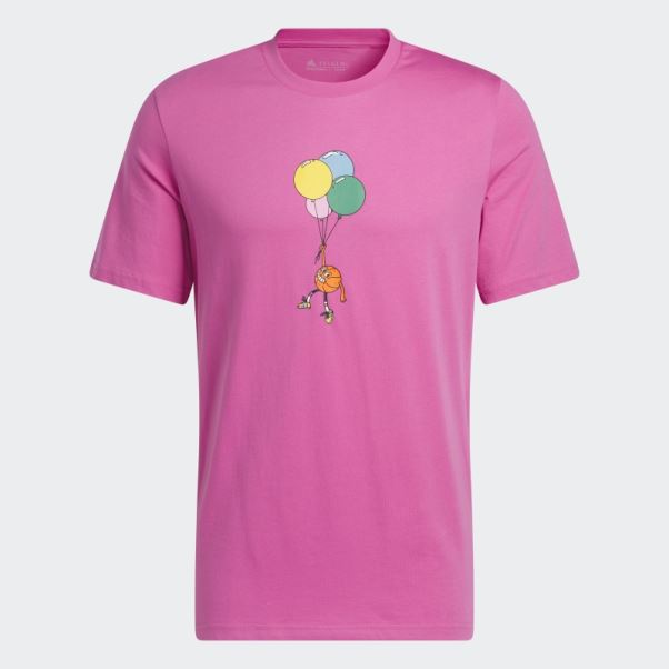 T-shirt Graphique Adidas Lil' Stripe Basketball Fuchsia