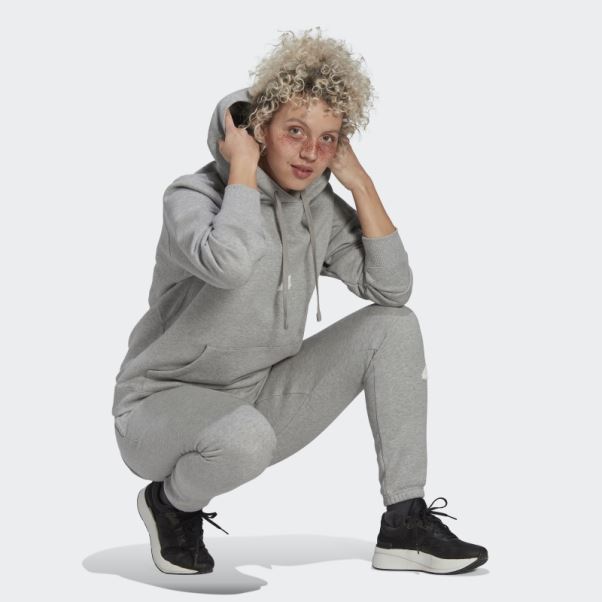 Sweat à Capuche Oversize Gris Moyen Adidas