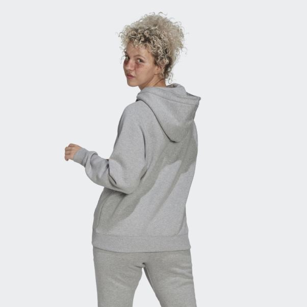 Sweat à Capuche Oversize Gris Moyen Adidas