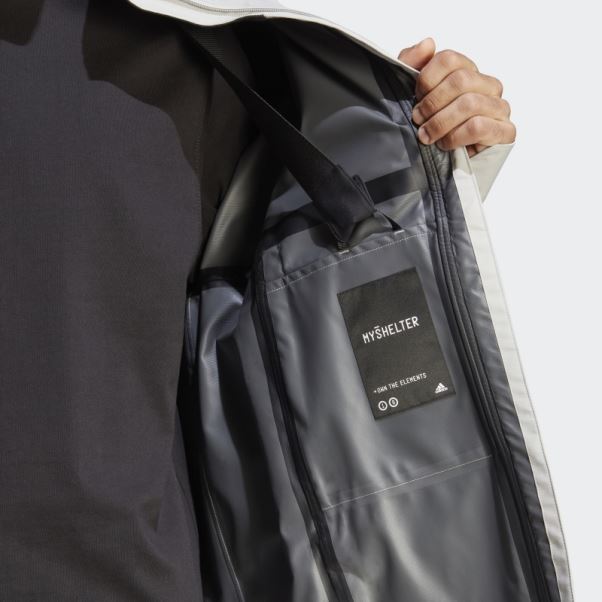 Adidas Myshelter Rain.rdy Veste Gris Métallisé