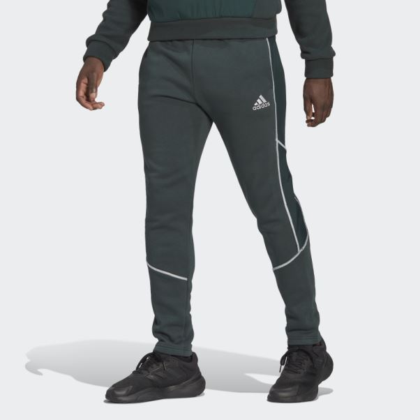 Pantalon En Molleton Essentials Reflect-in-the-dark Adidas Vert