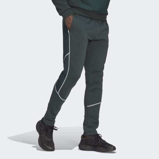 Pantalon En Molleton Essentials Reflect-in-the-dark Adidas Vert