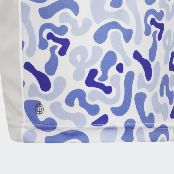 Polo Imprimé Camouflage Adidas Bleu