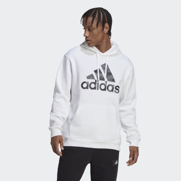 Adidas Sweat à Capuche En Molleton Imprimé Camouflage Essentials Blanc