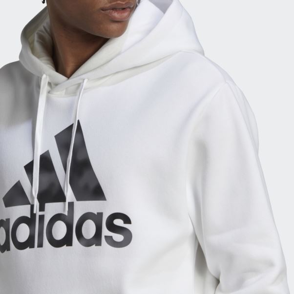 Adidas Sweat à Capuche En Molleton Imprimé Camouflage Essentials Blanc