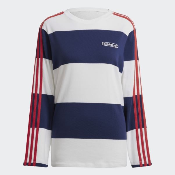 Sweat à Manches Longues Rayé Ciel Nocturne Adidas