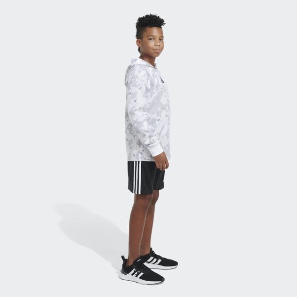 T-shirt Adidas Ls Hood Camo Blanc