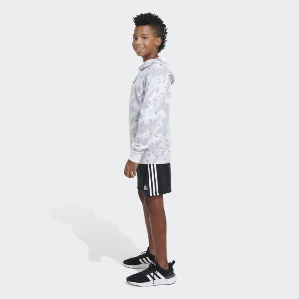 T-shirt Adidas Ls Hood Camo Blanc