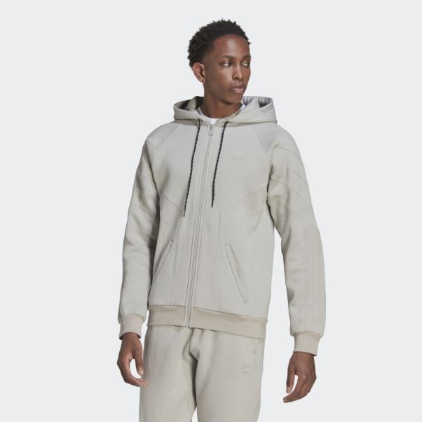 Adidas Rekive Sweat à Capuche Zippé Métal Gris Mode