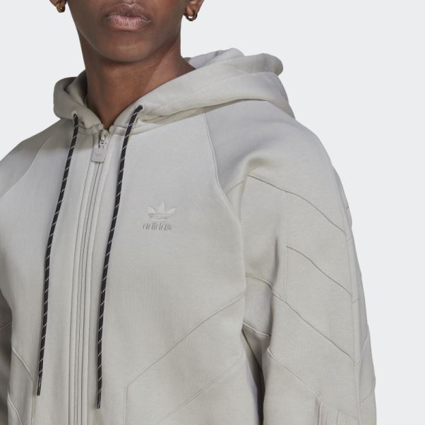 Adidas Rekive Sweat à Capuche Zippé Métal Gris Mode