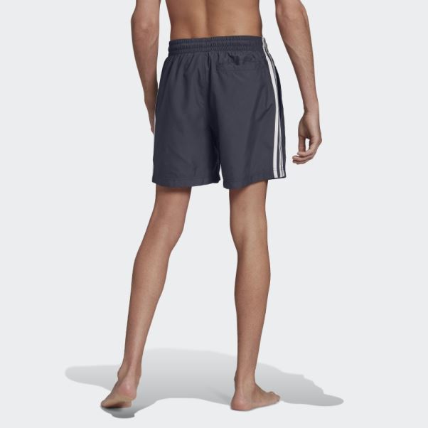 Adidas Short De Bain Bleu Marine Adicolor Classics 3 Bandes