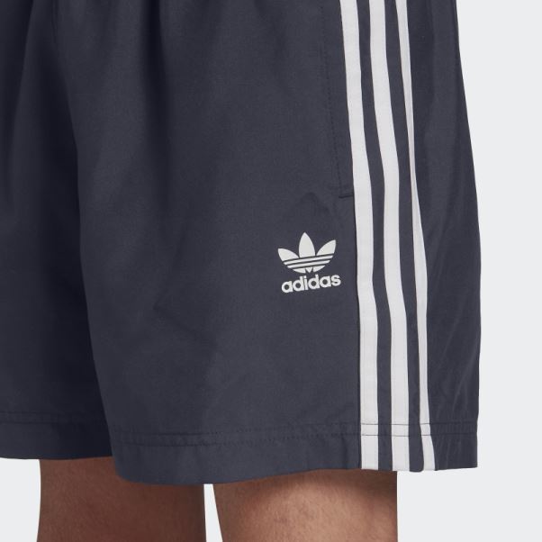Adidas Short De Bain Bleu Marine Adicolor Classics 3 Bandes