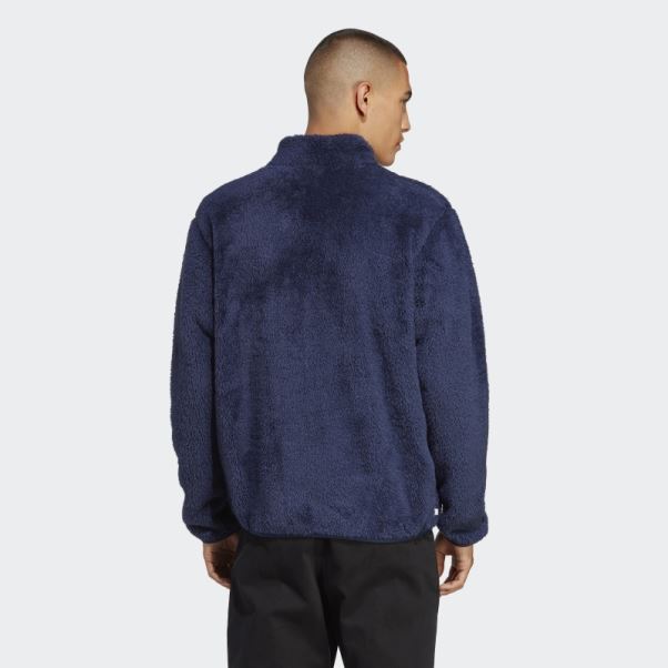 Veste De Survêtement En Polaire Duveteuse Essentials+ Night Indigo Adidas