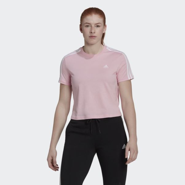 T-shirt Court Ample à 3 Bandes Adidas True Pink Essentials
