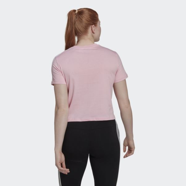 T-shirt Court Ample à 3 Bandes Adidas True Pink Essentials