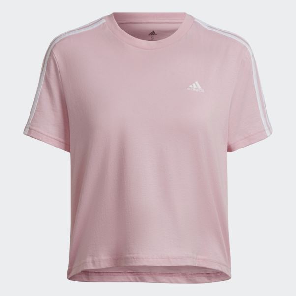 T-shirt Court Ample à 3 Bandes Adidas True Pink Essentials