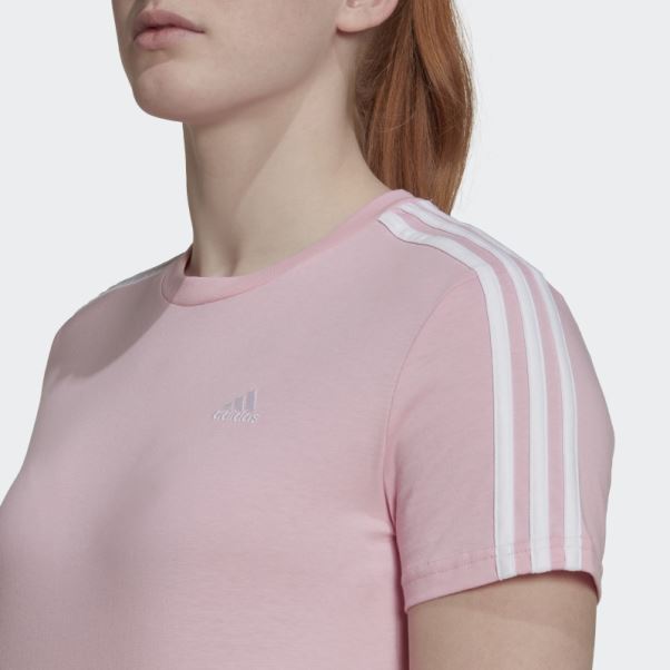 T-shirt Court Ample à 3 Bandes Adidas True Pink Essentials