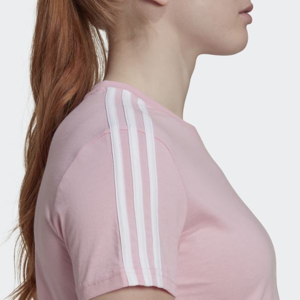 T-shirt Court Ample à 3 Bandes Adidas True Pink Essentials