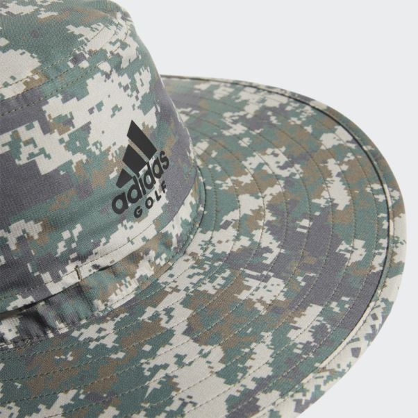 Chapeau De Soleil De Golf à Large Bord Camouflage Numérique Adidas